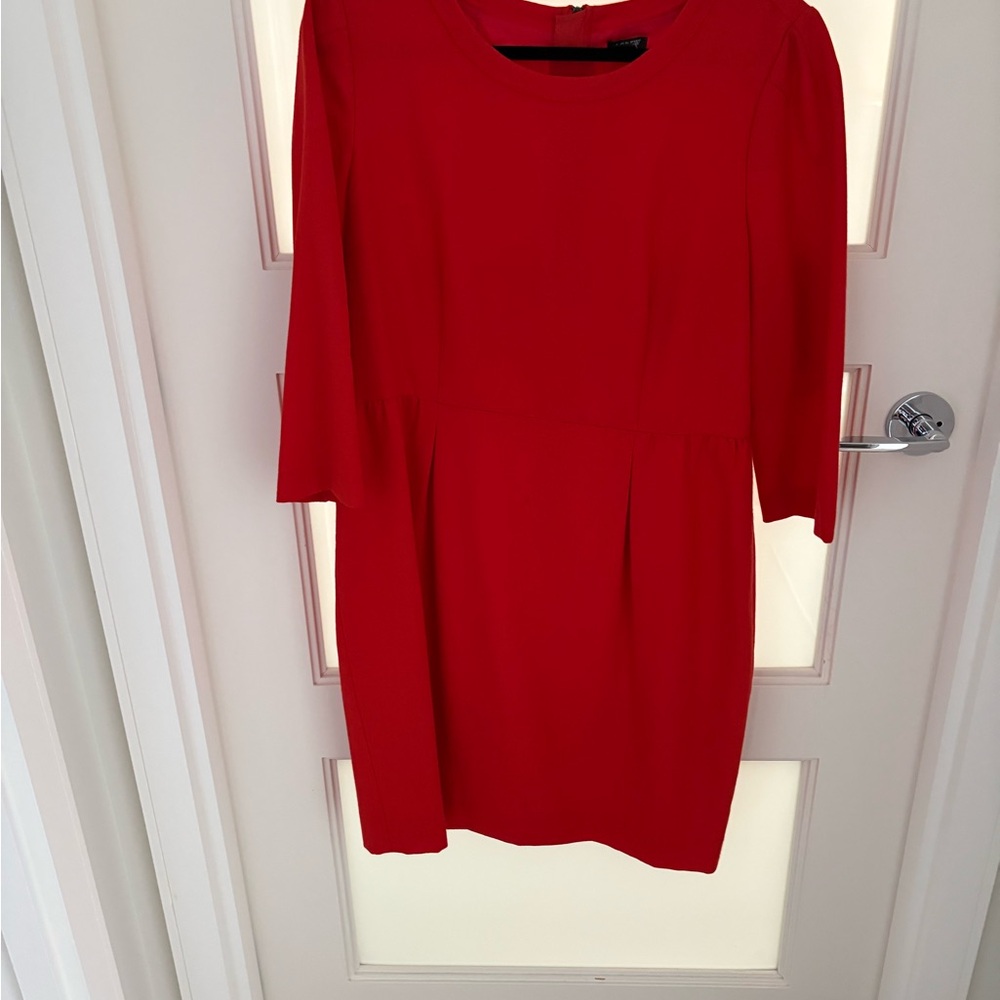 J. Crew Red Long-Sleeve Sheath Dress